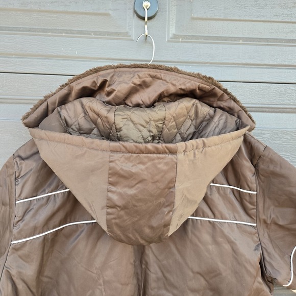 Vtg Sears Work Leisure Hooded Insulated Coveralls Snowsuit Mens 46-48 Brown - Picture 9 of 11